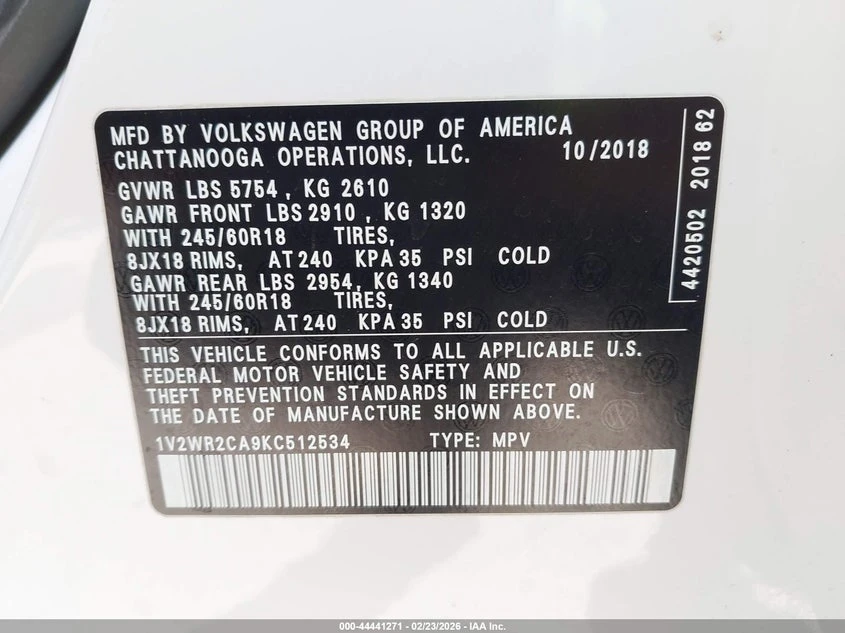 VW Atlas 3.6l Volkswagen 3.6L V6 Se W/Technology, снимка 9 - Автомобили и джипове - 54121286