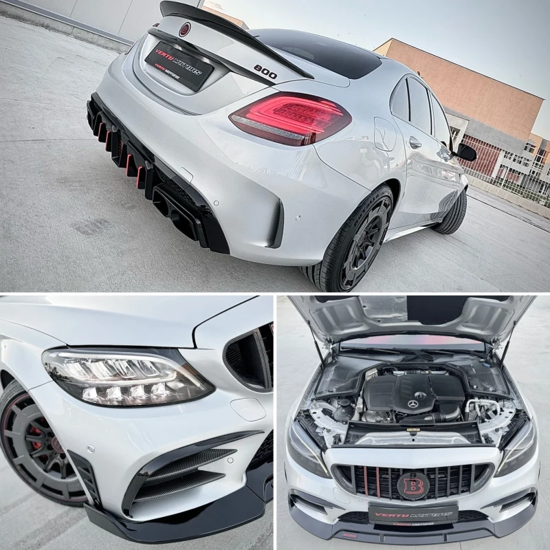 Mercedes-Benz C 220 BRABUS 800/ 9G-Tronic/ CARBON/ 360 CAMERA, снимка 16 - Автомобили и джипове - 50311306