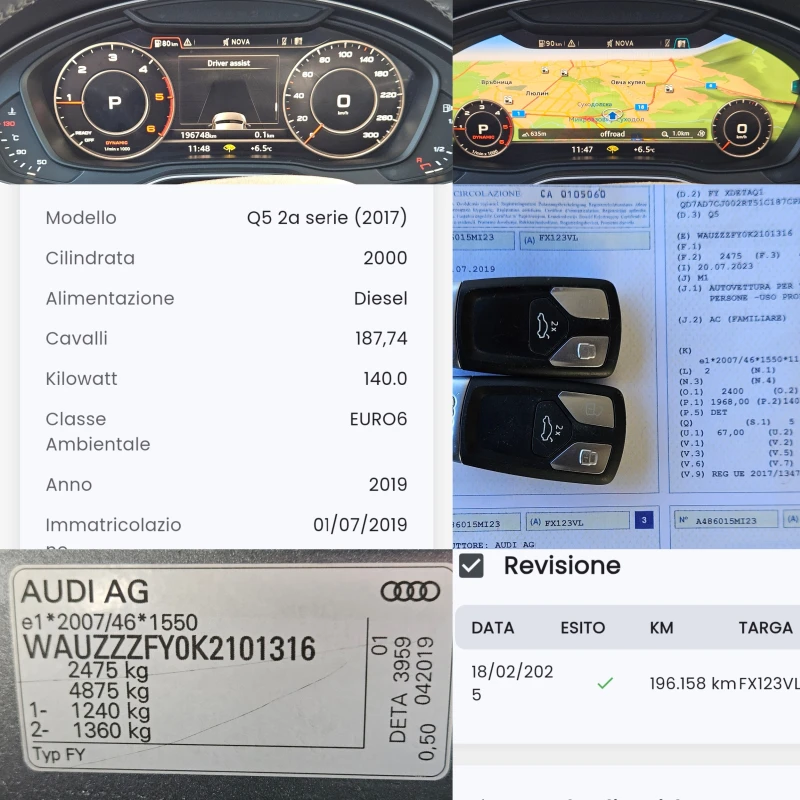 Audi Q5 40TDI/190k.c/4X4/7ск/LED/NAVI/БЛУТУТ/EURO 6B/ТОП, снимка 12 - Автомобили и джипове - 53109986