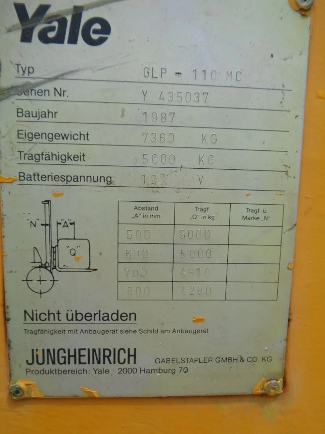 Мотокар Yale 5 тона газ Yale/Jungheinrich, снимка 15 - Индустриална техника - 45048636