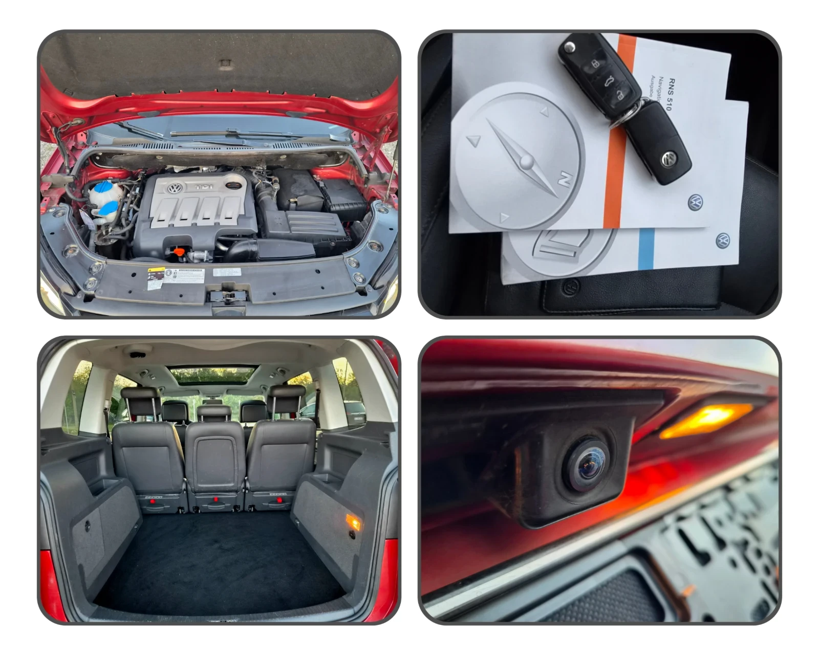 VW Touran 2.0'TDI* LED, NAVI PANORAMA FULL, снимка 17 - Автомобили и джипове - 56089882
