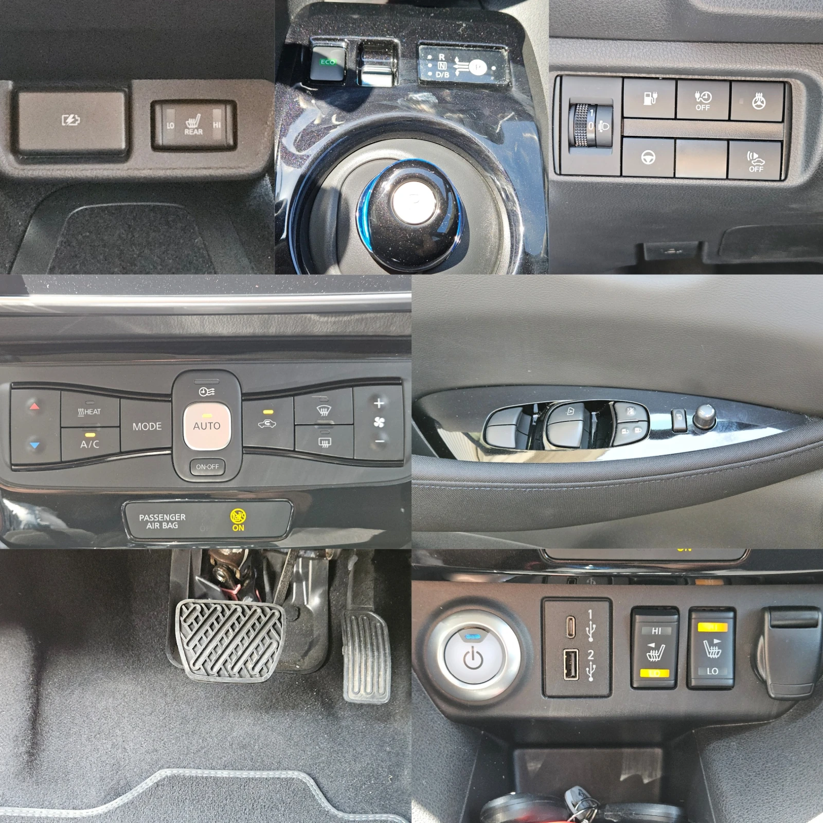 Nissan Leaf  TEKNA/SOH100%/камера360 /KEYLESS/DISTRONIC/CARPLAY, снимка 14 - Автомобили и джипове - 54738850