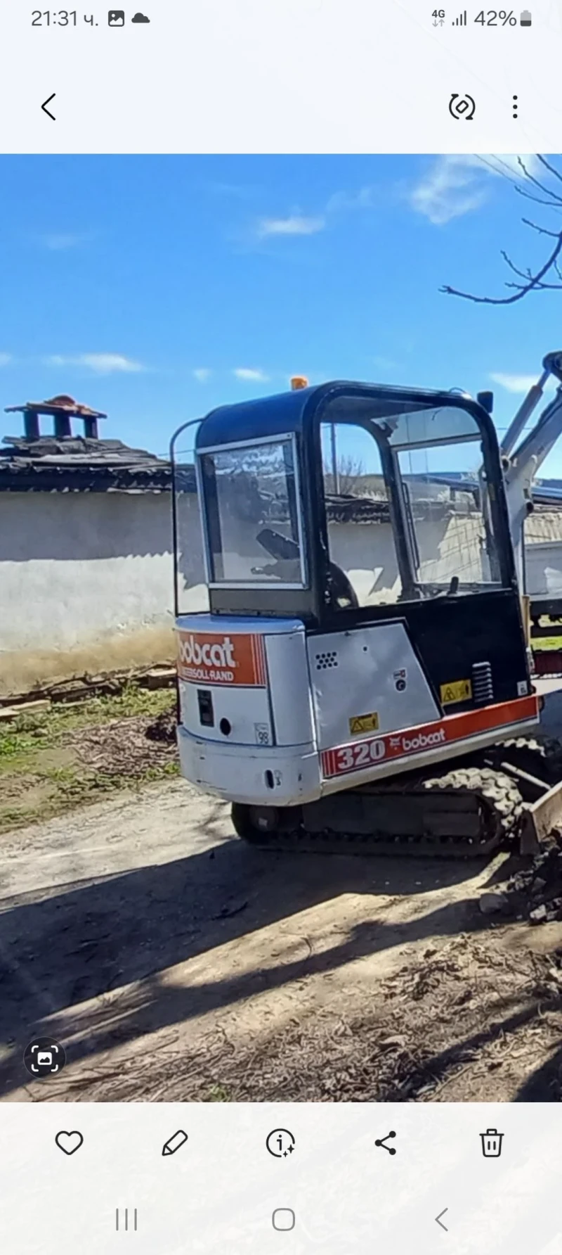 Багер Bobcat 320, снимка 2 - Индустриална техника - 48092306