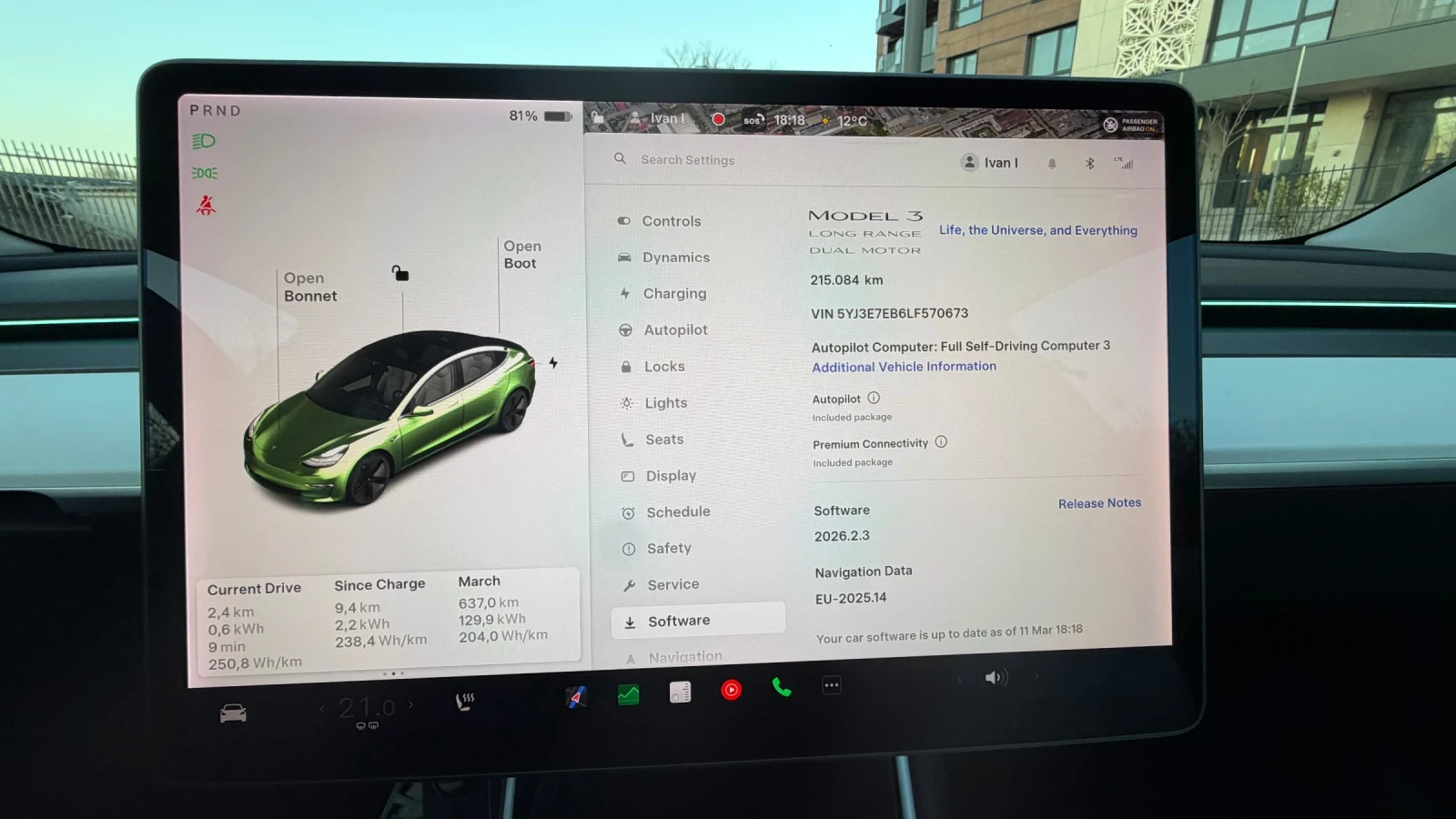 Tesla Model 3 Long Range 4x4 Перфектна, снимка 8 - Автомобили и джипове - 53803170