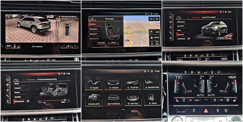 Audi Q8 3xS-LINE/DISTR/PANO/3DCAM/B&O/МАСАЖ/ПОДГРEB/AIR/LI, снимка 14 - Автомобили и джипове - 51270069
