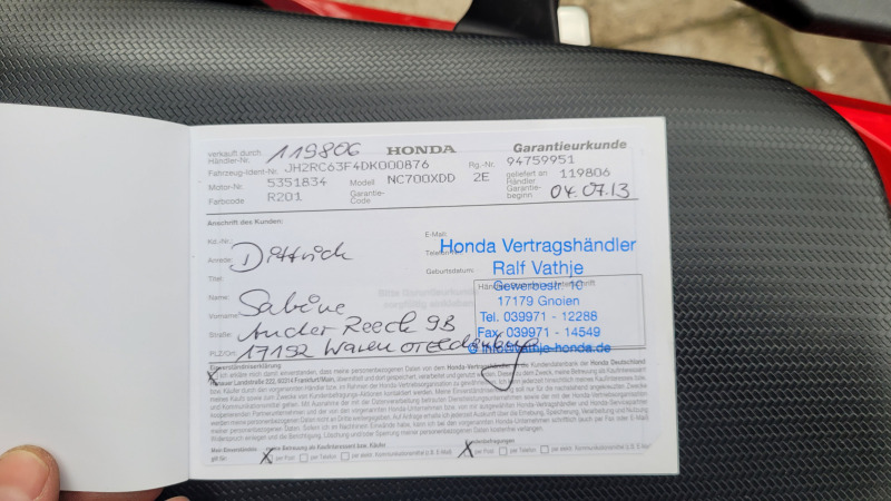 Honda Nc Автом. Германия , снимка 8 - Мотоциклети и мототехника - 44794617