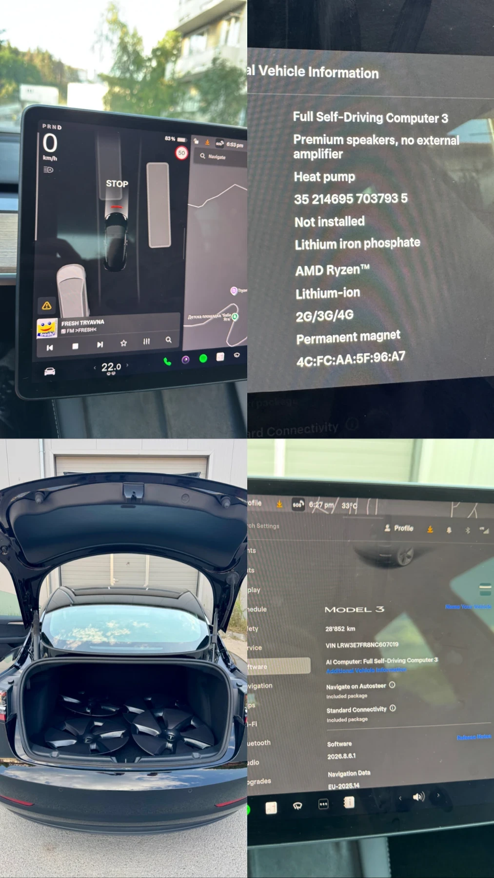 Tesla Model 3 SR+ /28к/Гаранция/FSD, снимка 17 - Автомобили и джипове - 55602580