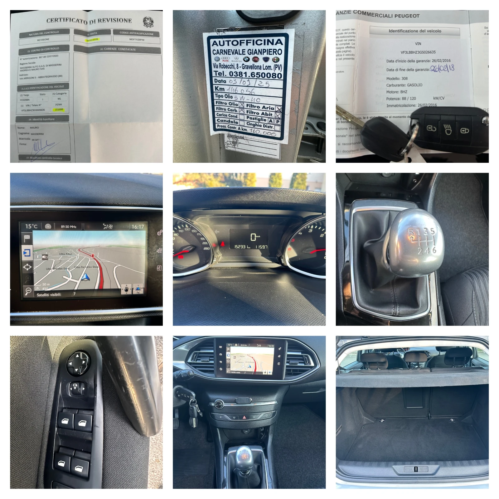 Peugeot 308 1.6HDI-120k.s-LED-NAVI-EURO6B-PDC-6ск.-2016г, снимка 15 - Автомобили и джипове - 53788203