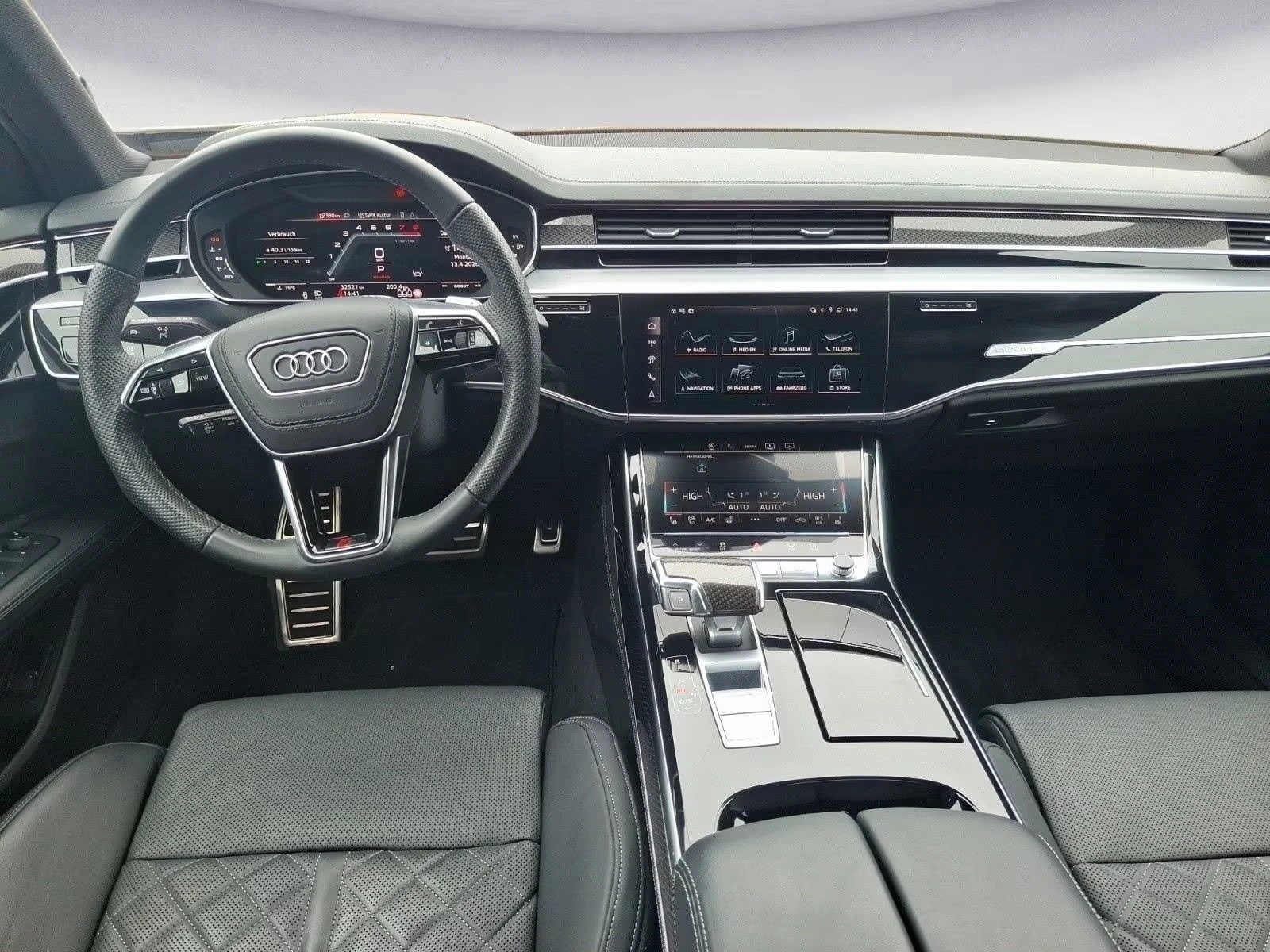Audi S8 BLACK OPTIC / CARBON/ MATRIX / HUD/ AIR/ B&O/ 360/, снимка 9 - Автомобили и джипове - 55992158