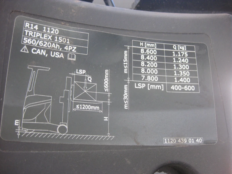 Електрокар Linde R14-01 /1120-01/, снимка 8 - Индустриална техника - 48929962