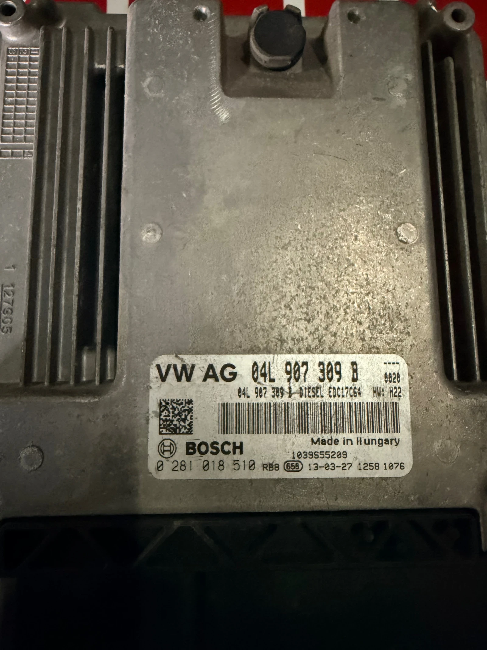 04L907309B Компютър двигател SKODA OCTAVIA 1.6TDI EDC17C64 0281018510 04L 907 309 B 0 281 018 510, снимка 2 - Части - 53787023