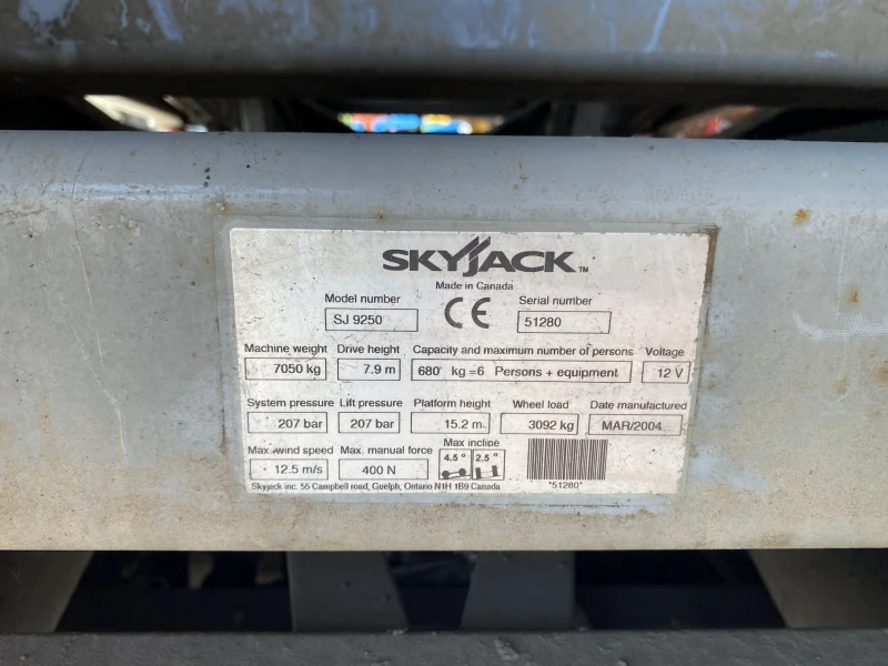 Автовишка Друга марка SkyJack SJ9250 RT, снимка 9 - Индустриална техника - 50685029