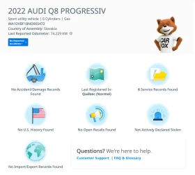 Audi Q8 Progressiv | CARFAX НАЛИЧЕН | 2022 | 74 756 км, снимка 8