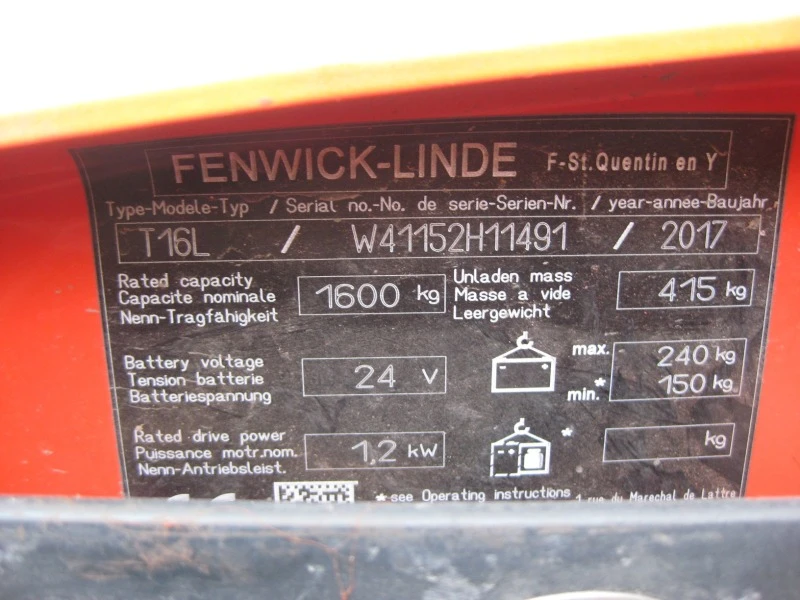 Електрокар Linde T16L /1152/, снимка 16 - Индустриална техника - 43593817