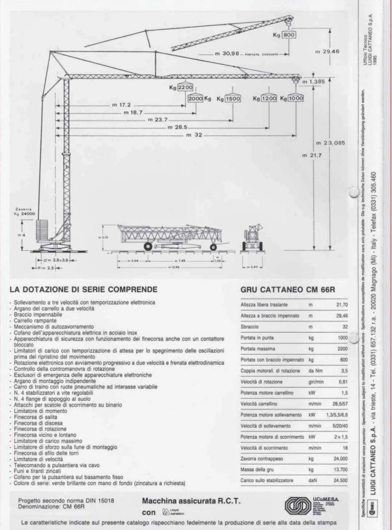 Кулокранове Друга Cattaneo cm66 Самоиздигащ, снимка 5 - Индустриална техника - 47255384